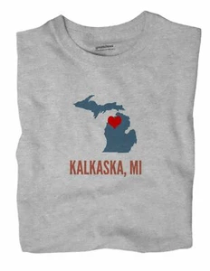 Kalkaska Michigan MI T-Shirt HEART - Picture 1 of 6