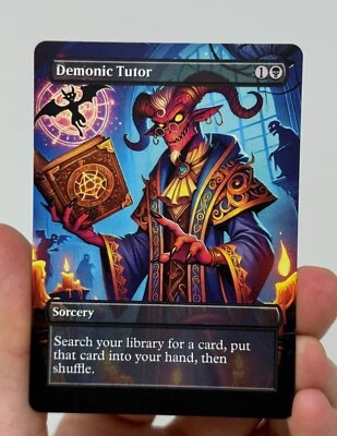 Demonic Tutor Proxy Card with Custom designed art - Photo 1/2