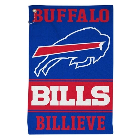 BUFFALO BILLS ALL PURPOSE GOLF TAILGATE TOWEL 16"X25" HOOK AND GROMMET Cover