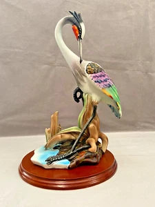 STATUETTE SCULPTURE EN BISCUIT PORCELAINE PEINT HÉRON ATTRIBUE GIUSEPPE ARMANI - Picture 1 of 11
