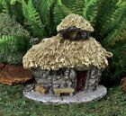 Maison de troll au toit de chaume micro miniature jardin de fées à tête de violon 1,75" de haut NEUF
