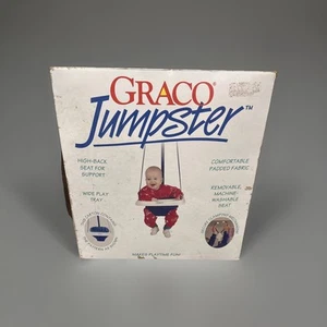 Graco Jumperster Vintage Blue White Polka Dot W/Tray and Original Box Rare - Picture 1 of 4