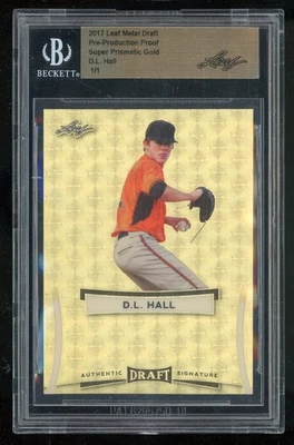 2017 Leaf Metal Draft DL Hall Super Prismatic Gold 1/1 - Image 1 of 2