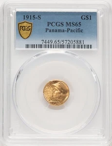 1915-S G$1 PAN-PAC Gold Dollar Commemorative Gold PCGS MS65 (776661030) - Picture 1 of 2