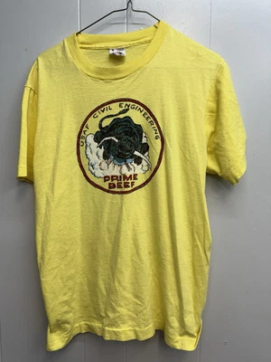 Винтажная футболка 60-го гражданского строительства первоклассная говядина размер средний 70-е ВВС США редкая - Изображение 1 из 4