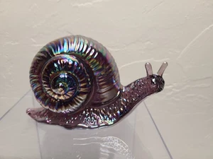 Fenton Glass Purple Carnival Snail Figurine Special Order by GG, Mosser Poured - Picture 1 of 7