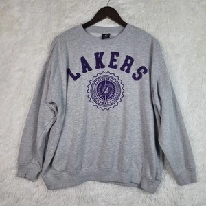 XL NBA Los Angeles Lakers Gray And Purple Crew Neck Sweater Basketball - Picture 1 of 6