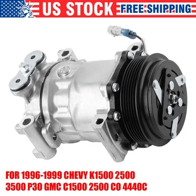 A/C Compressor w/Clutch for 1996-1999 Chevy GMC C1500 C2500 C3500 4.3L 5.7L 6.5L - Изображение 1 из 4
