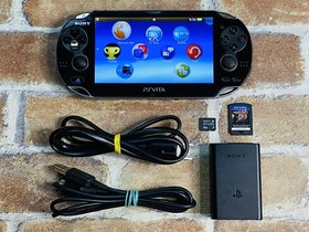 PS Vita PCH-1000 Crystal Black SONY Playstation Tested 8GB Charger Mine Craft P