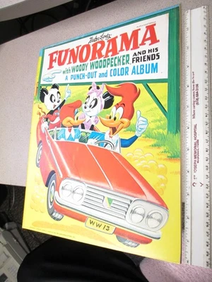 WOODY WOODPECKER Lantz cartoon 1972 punchout coloring book UNUSED Andy Panda - Image 1 of 4