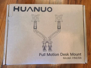 HUANUO Dual Monitor Stand Adjustable Desk Mount, Swivel, Black HNDS6 NIB NEW - Picture 1 of 1