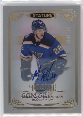 2019-20 Upper Deck Stature Rookies /199 Mackenzie MacEachern #121 Rookie Auto RC - Image 1 of 2