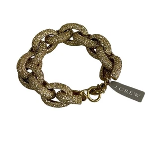NWT J Crew Pave Chunky Chain Link Bracelet - Picture 1 of 4