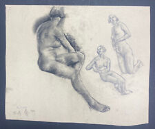 Kohlezeichnung und Bleistift Reinhold Ewald (1890 - 1973), Signaturstempel