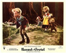 Hansel and Gretel  original 8x10 lobby card walking in woods with duck and teddy