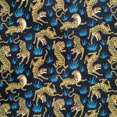 5 Yard Cotton Fabric Animal Print 60x60 Indian Natural Sewing For Craft - Image 1 of 4