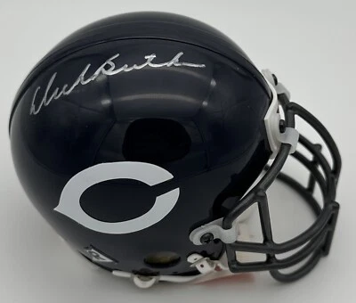 Dick Butkus Signed Bears Riddell Throwback Mini Helmet Auto Mounted Memories HOF - Image 1 of 4