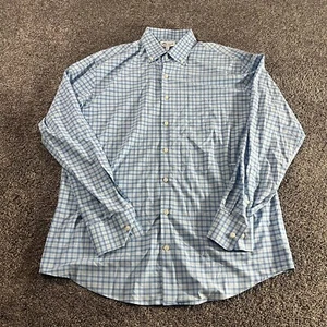 Peter Millar Summer Comfort Stretch Button Up Shirt Mens Size Large Blue Plaid - Picture 1 of 11