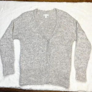 Leith Alpaca Blend Cardigan Eyelash Knit Sz Small - Picture 1 of 10