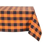 DII Buffalo Check Collection Classic Tabletop, Tablecloth, 60x104, Orange & Blac