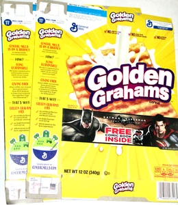 2 GENERAL MILLS GOLDEN GRAHAMS BATMAN V SUPERMAN DAWN OF JUSTICE CEREAL BOXES - Picture 1 of 2