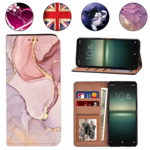 Funda tipo billetera con soporte de cuero para Sony Xperia L4/1 II/1 III/10 II/10 III/10 IV - Imagen 1 de 22