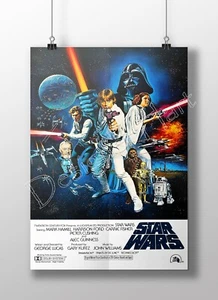 Star Wars Original 1977 (A New Hope) vintage poster. Vader, Luke, Leia, Han Solo - Imagen 1 de 3