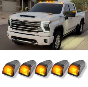 5X Wireless Solar LED Cab Roof Marker Lights For Chevy Silverado 1500 2500 3500 - Picture 1 of 13