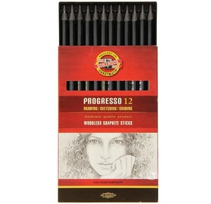 Progresso Solid Graphite Sticks - Pack of 12 Hardnesses - Picture 1 of 1