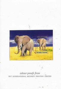 1995 Sierra Leone MNH Imperf Proof Animals Elephants Singapore Stamp Exhibition - Picture 1 of 1