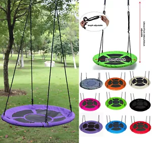 Kids Adult 100cm Nest Tree Swing Rope Hanging Large Seat Outdoor Garden Swing - Picture 1 of 105