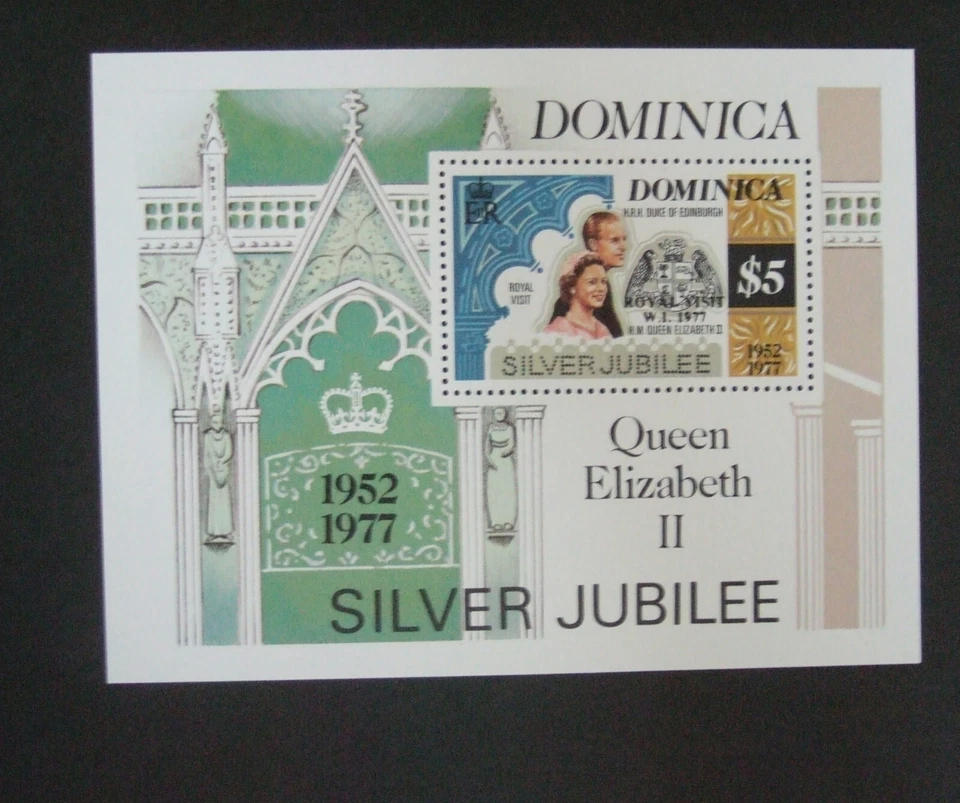 Dominica 1977 Silver Jubilee Royal Visit OP MS MNH UM desmontado em perfeito estado - Imagem 1 de 1