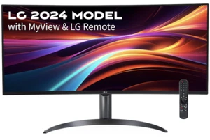 LG 34" WQHD IPS Curved Smart Monitor with MyView 100Hz 5ms Black 34SR65QC-B 2024 - Picture 1 of 7