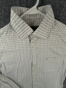 Givenchy Long Sleeve Button Up Gray Striped Dotted Premium Superfine Size 100 ** - Picture 1 of 24