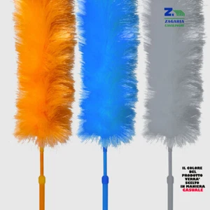 PIUMINO ELETTROSTATICO CATTURAPOLVERE MANICO ALLUNGABILE FIBRE FINISSIME - Foto 1 di 3