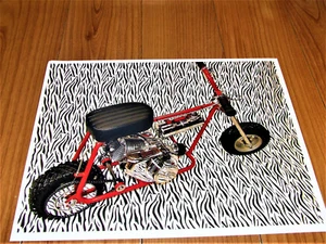 WOW! Vintage & RARE GO KART CYCLE COLOR PHOTO 8 1/2 X 11 REPRODUCTON - Picture 1 of 1