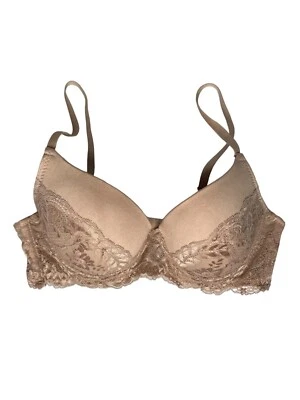 Sujetador Talla 36B Tostado Ligeramente Acolchado Detalle Encaje Con Aros Foto 1 de 4