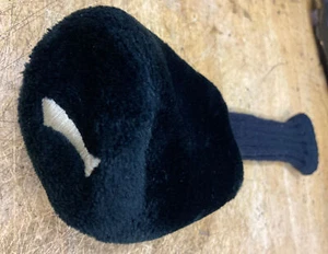 Black GOLF CLUB HEAD COVER #1 Fairway Wood FUZZY PLUSH - Picture 1 of 8