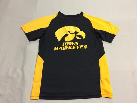 IOWA HAWKEYES FITNESS SPORTY JERSEY T-SHIRT YOUTH KIDS SMALL Cover