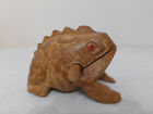 Vintage ręcznie rzeźbiona drewniana żaba ropucha zwierzę rzeźba figurka wystrój domu