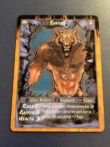 RAGE CCG PROMO Sintaxis Glass Walkers White Wolf 1995 Juego de Cartas Coleccionable RARO - Imagen 1 de 4