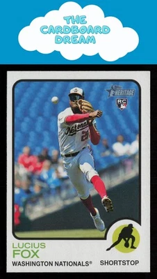 Lucius Fox 2022 Topps Heritage #618 RC Rookie Washington Nationals Baseball Card - Image 1 of 2