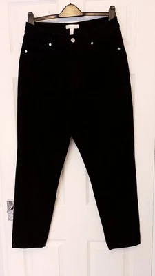 NEW, H&M, BLACK LADIES, CROP JEANS, SIZE UK 14 - Image 1 of 4