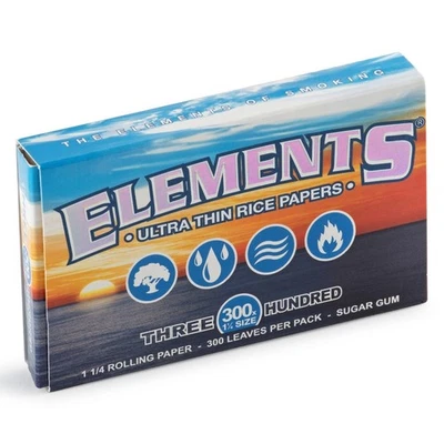 Papel de liar de arroz ultrafino Elements 300 tamaño 1 1/4 300 hojas paquete de 1 Foto 1 de 4