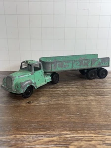 Vintage Tootsie Toy Semi /Tractor Trailer Teal Green Chicago 24 USA - Picture 1 of 11