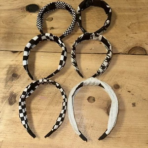 6 Wide  Knot Headbands Black And White - Picture 1 of 7