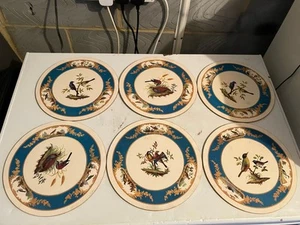 Vintage Cloverleaf Placemats Set of 6 – Birds Design Cork Backed Round England - Picture 1 of 5