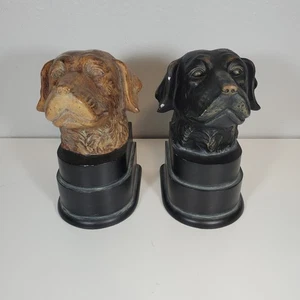 2 Labrador Retriever Dog Head Bookends Resin Solid C2C Designs Heavy Lab Vintage - Picture 1 of 11