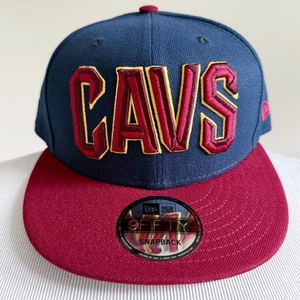 New Era Cleveland Cavaliers Cavs Snapback Hat NBA Fan Gear Gift Dark Red Blue - Picture 1 of 9