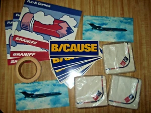 BRANIFF AIRLINES Checked Baggage, NAPKINS, Post Cards, Activity Books B/CAUSE!!! - Picture 1 of 15